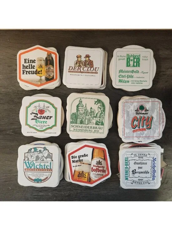 VTG German European Foreign Beer Cardboard Coasters Pub Bar Lot of 100 Assorted - Picture 4 of 7
